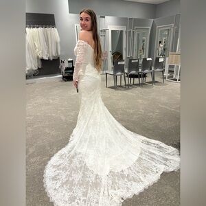 Oleg Cassini White Lace Bridal Gown
